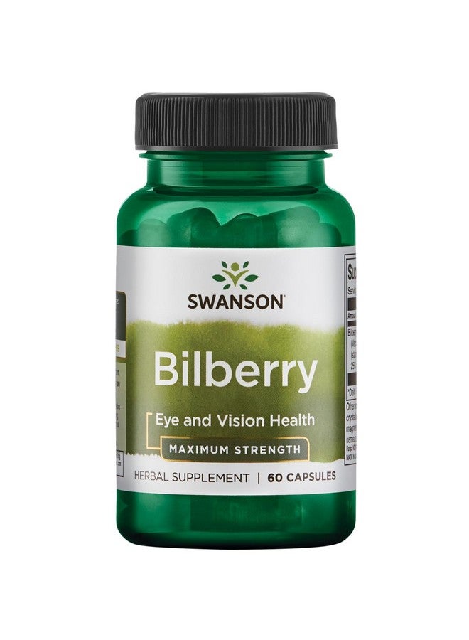 Swanson Maximum Strength Bilberry 250 Milligrams 60 Capsules - Image 1