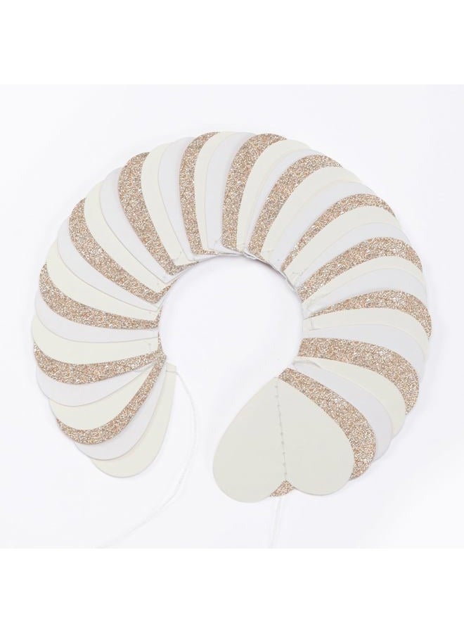 burgleda Champagne-Gold Milky-White Birthday Party-Decorations Heart-Garland - 52ft Wedding Hanging Streamers Banner,Bachelorette Engagement Romantic Special Night Baby Bridal Shower Backdrop Decor Burgleda - Image 3