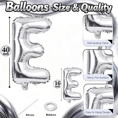 Togvu 40 Inch Silver WELCOME HOME Letter Balloon for Housewarming Party Decoraction Large Metallic Silver HOME Foil Balloon Banner New Home Balloon Sign for Sweet Homecoming Celebration Welcome Home Decor - Image 5