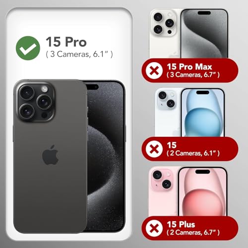 GONEZ Magnetic for iPhone 15 Pro Case, Compatible with MagSafe, [Screen Protector + Camera Lens Protector], Silicone Shockproof Anti-Scratch Protective Phone Case 6.1 inch, Calke Green - Image 2