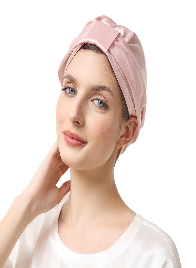 THXSILK 100% Mulberry Silk Bonnet for Sleeping Women Hair Wrap Hair Cap for Women Long Curly Hair Silk Sleep Bonnet with Square Buckle Design, Charming Pink - Image 1
