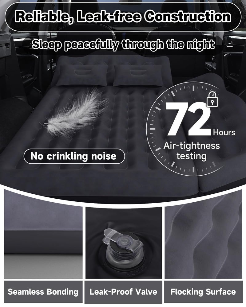 Umbrauto Inflatable Car Mattress Bed: SUV Camping Air Bed for Truck Backseat with Pump & Pillows, Car Sleeping Airbed for Van Back Seat - Image 4