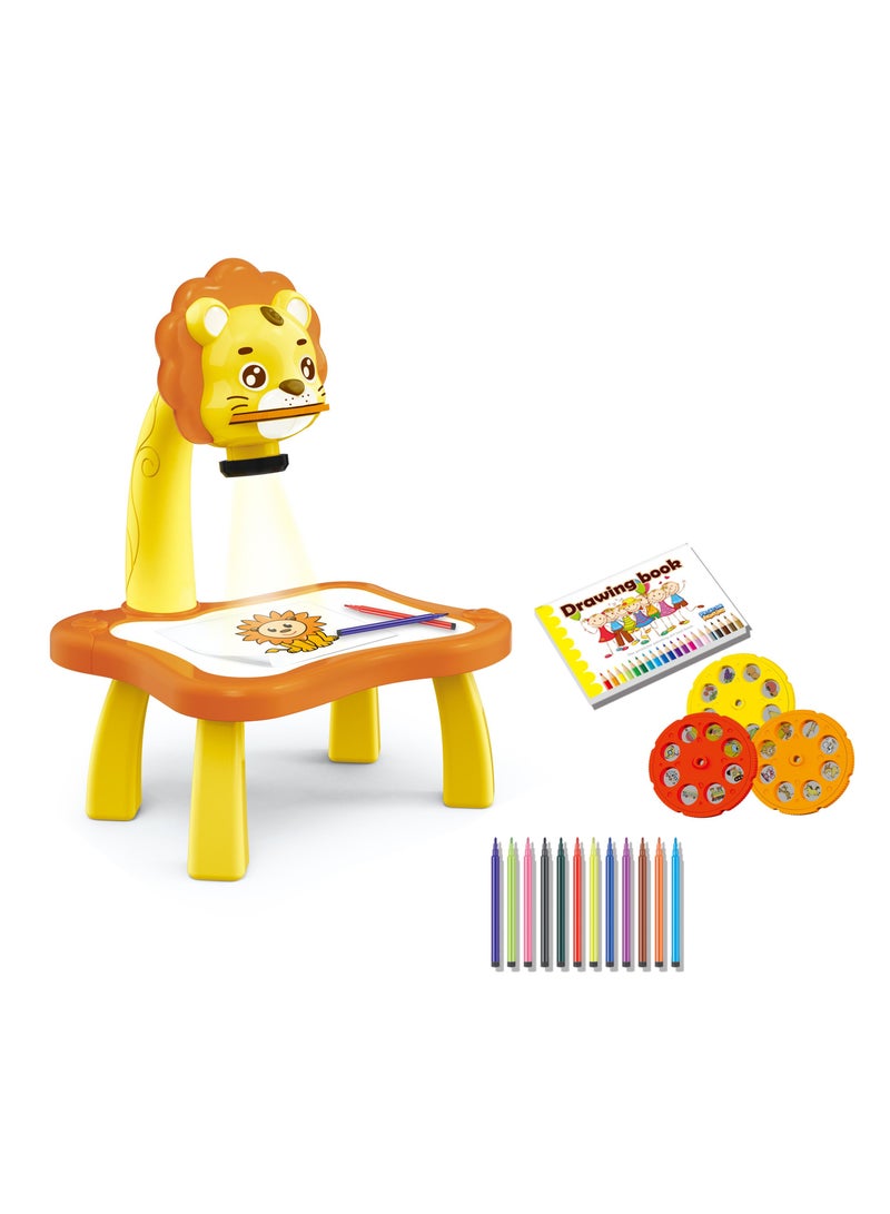 فاميلي جهاز بروجيكتور دوار للأطفال قابل للتعديل مع 12 قلم ماركر ملون و24 نمطا لتتبعها - Image 2