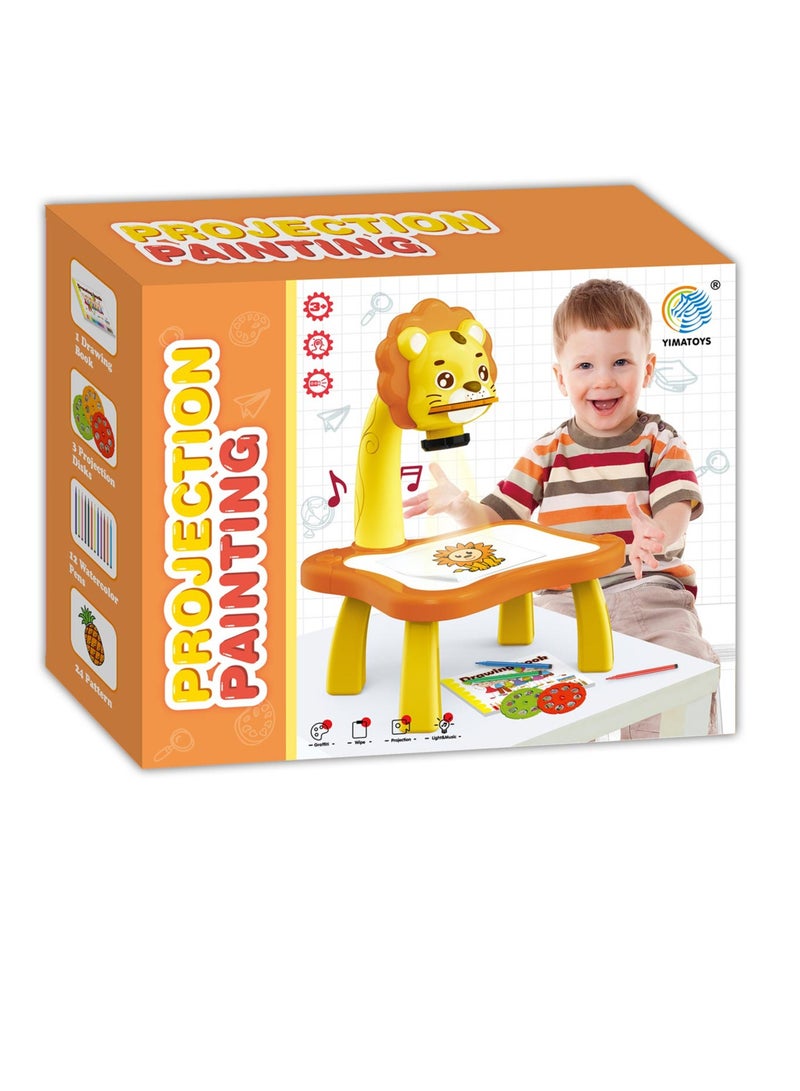 فاميلي جهاز بروجيكتور دوار للأطفال قابل للتعديل مع 12 قلم ماركر ملون و24 نمطا لتتبعها - Image 3