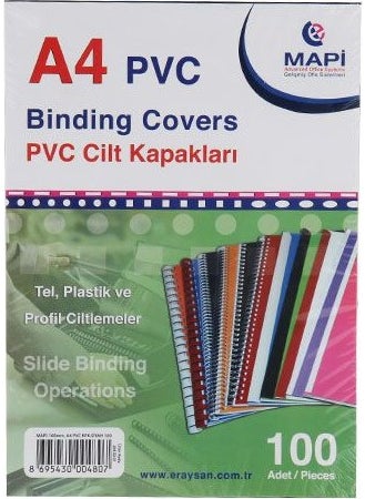 MAPi Pvc A4 160 Micron Binding Cover 100's Color - Black 