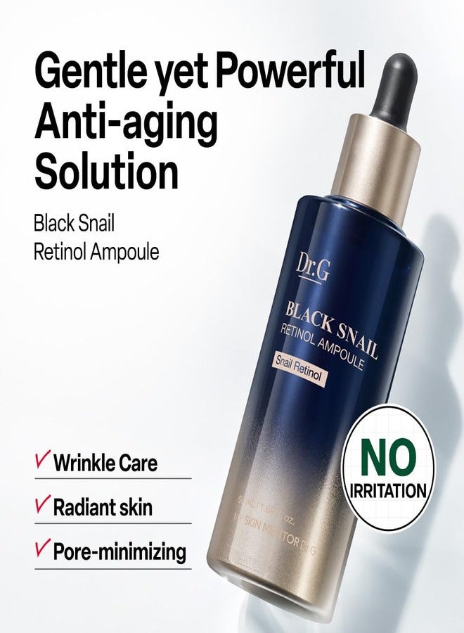Dr. G Black Snail Retinol Ampoule - Korean Skincare with Snail Mucin - Advanced Retinol Face Ampoule for Glowing Skin - Anti Aging - Pore Minimizer for Fine Lines & Even Skin Tone Support - 1.69 fl oz - Image 2