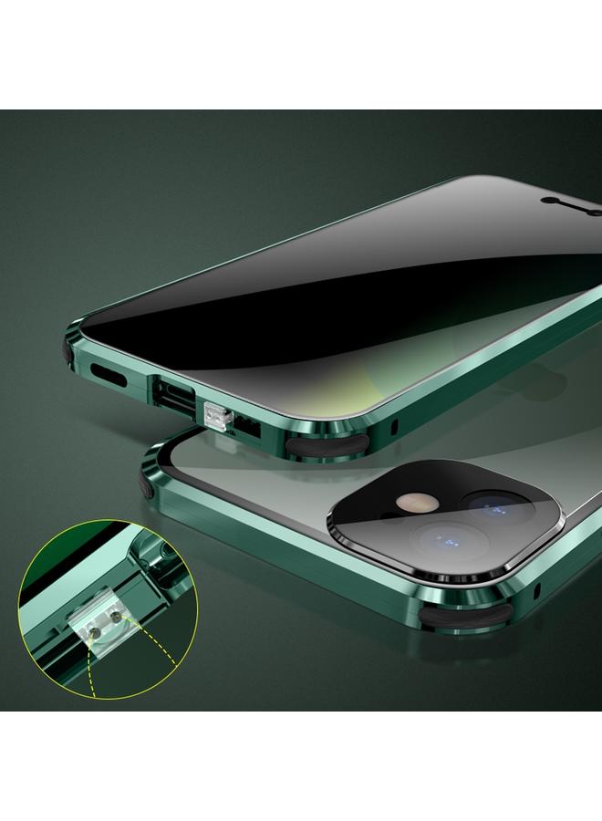 Zaboon Case For iPhone 12 Pro Four-corner Shockproof Anti-peeping Magnetic Metal Frame Double-sided Tempered Glass Case - Image 3