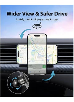 SKA 15W Magnetic Wireless Car Charger with Upgraded Air Vent Lock, Qi Fast Charging, MagSafe Compatible Car Phone Holder for iPhone 16/15/14/13 Series, Magnetic Mount for Stable & Secure Charging  - Image 5