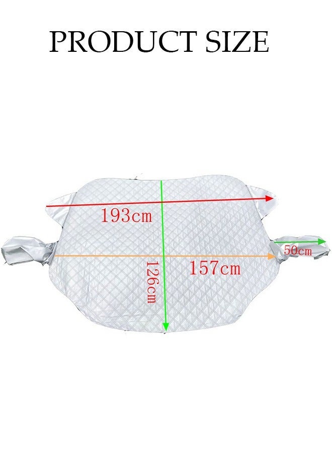DUNISO Car Magnetic Windshield Snow Cover for Ice and Snow for Any Weather Winter Summer Thick Outside Frost Guard Windshield Sunshade Snow Cover with Side Mirror Cover UV Block Accessories - Image 2