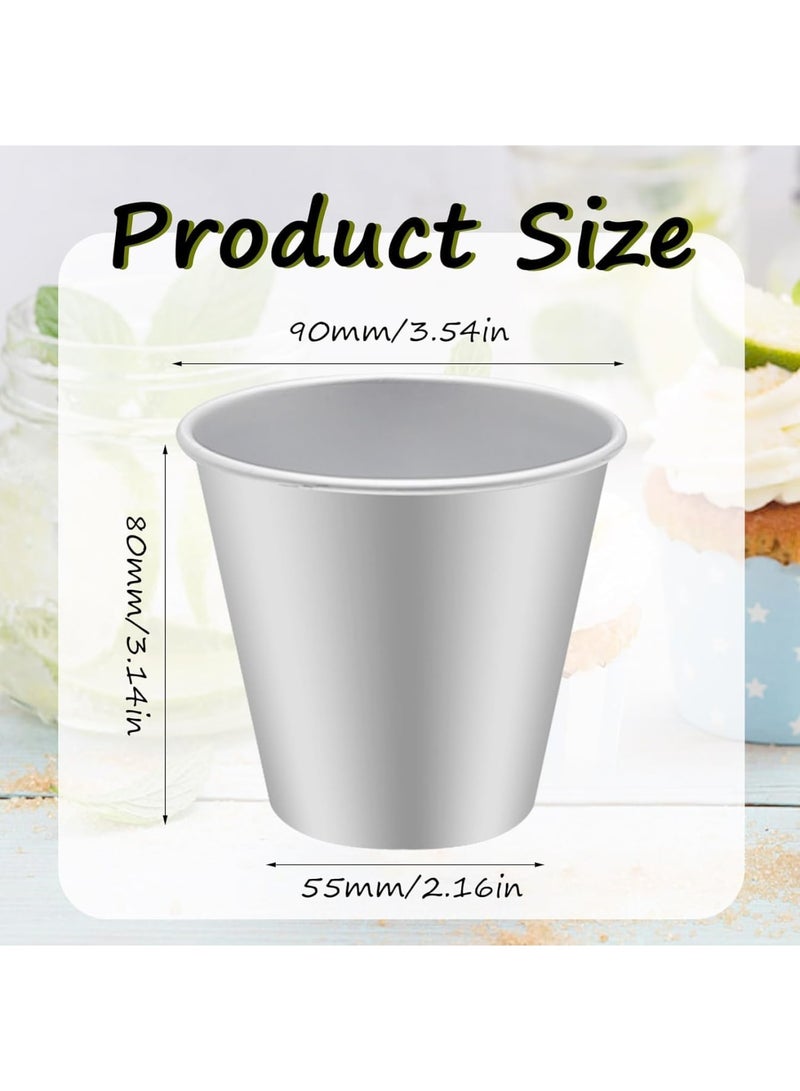 SYOSI Pudding Molds, Aluminum Baking Cups for Muffins Cupcakes and Desserts, Non Stick Reusable Baking Tins Easy Release and Durable, Ideal Baking Tools for Kitchen Home Party Use 12 Pieces - Image 5