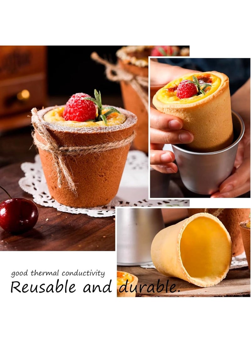 SYOSI Pudding Molds, Aluminum Baking Cups for Muffins Cupcakes and Desserts, Non Stick Reusable Baking Tins Easy Release and Durable, Ideal Baking Tools for Kitchen Home Party Use 12 Pieces - Image 3