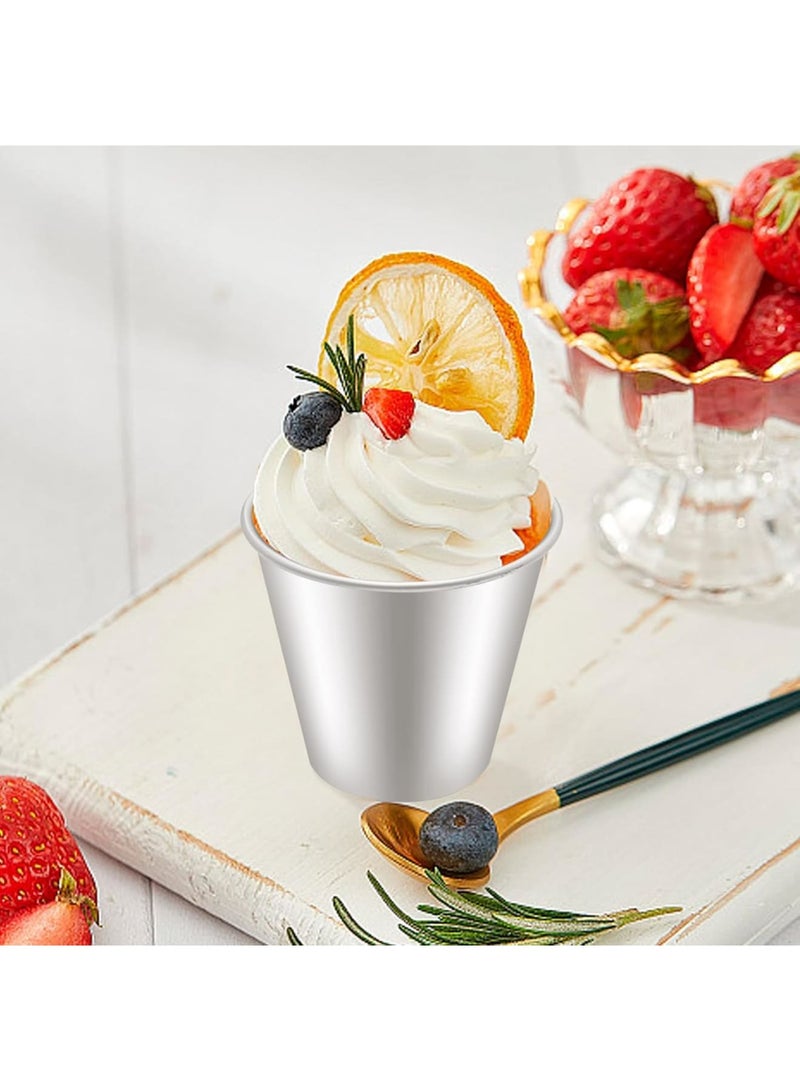 SYOSI Pudding Molds, Aluminum Baking Cups for Muffins Cupcakes and Desserts, Non Stick Reusable Baking Tins Easy Release and Durable, Ideal Baking Tools for Kitchen Home Party Use 12 Pieces - Image 4