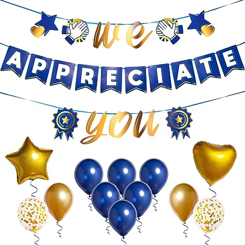 Pirese We Appreciate You Banner Decorations Employee Appreciation Decorations Thank You Sign Staff Appreciation Banner Thank You Banner Team Appreciation Week for Teacher Nurse Doctor Pastor - Image 1