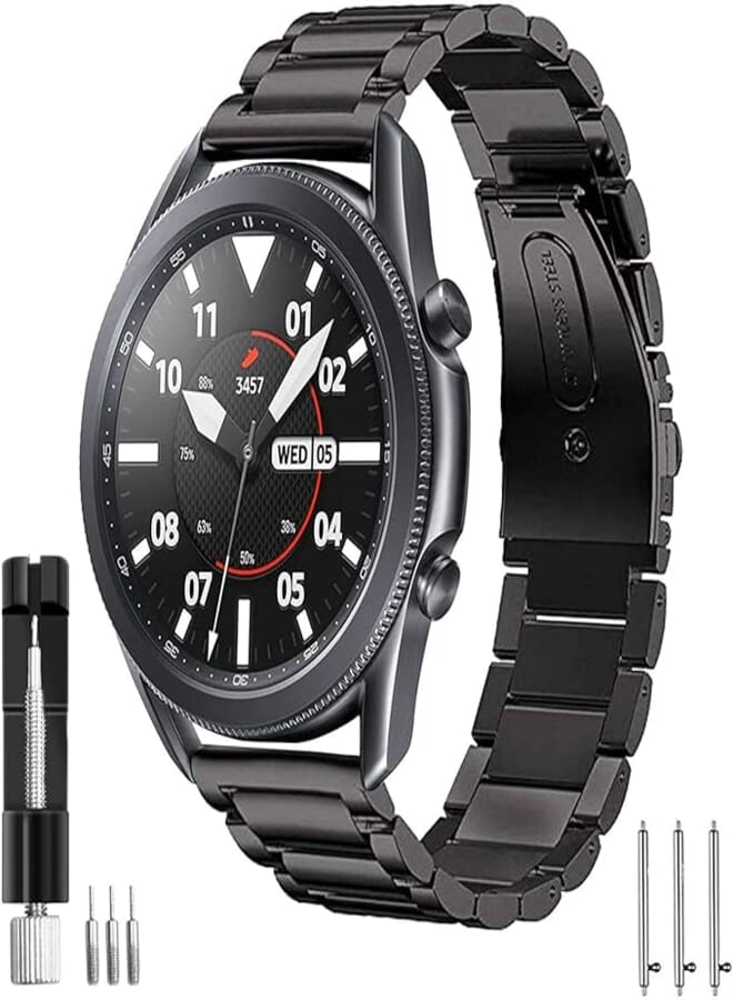 SPGUARD SPGUARD Bracelet Compatible with Galaxy Watch 3 Strap 45 mm, Stainless Steel Metal Replacement Strap for Samsung Galaxy Watch 3 45 mm