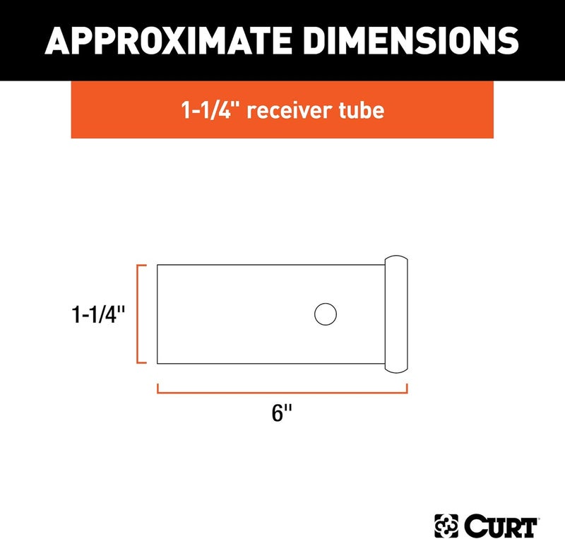 CURT 1-1/4-Inch x 6-Inch Weld-On Trailer Hitch Receiver Tube - Image 2