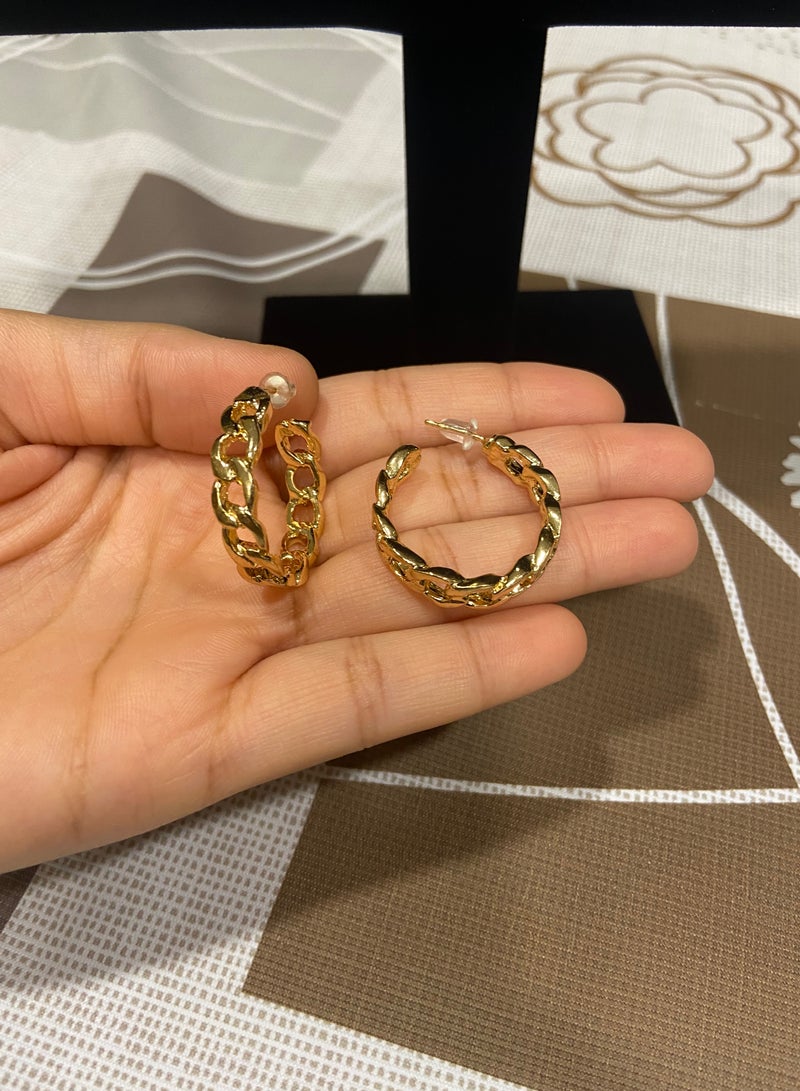 إيكوال حلق اذن نسائي من الاستانلس ستيل مطلي باللون الذهبي عيار 18 - Image 5