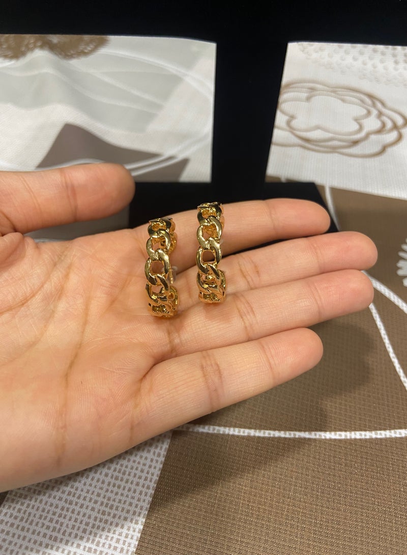 إيكوال حلق اذن نسائي من الاستانلس ستيل مطلي باللون الذهبي عيار 18 - Image 2