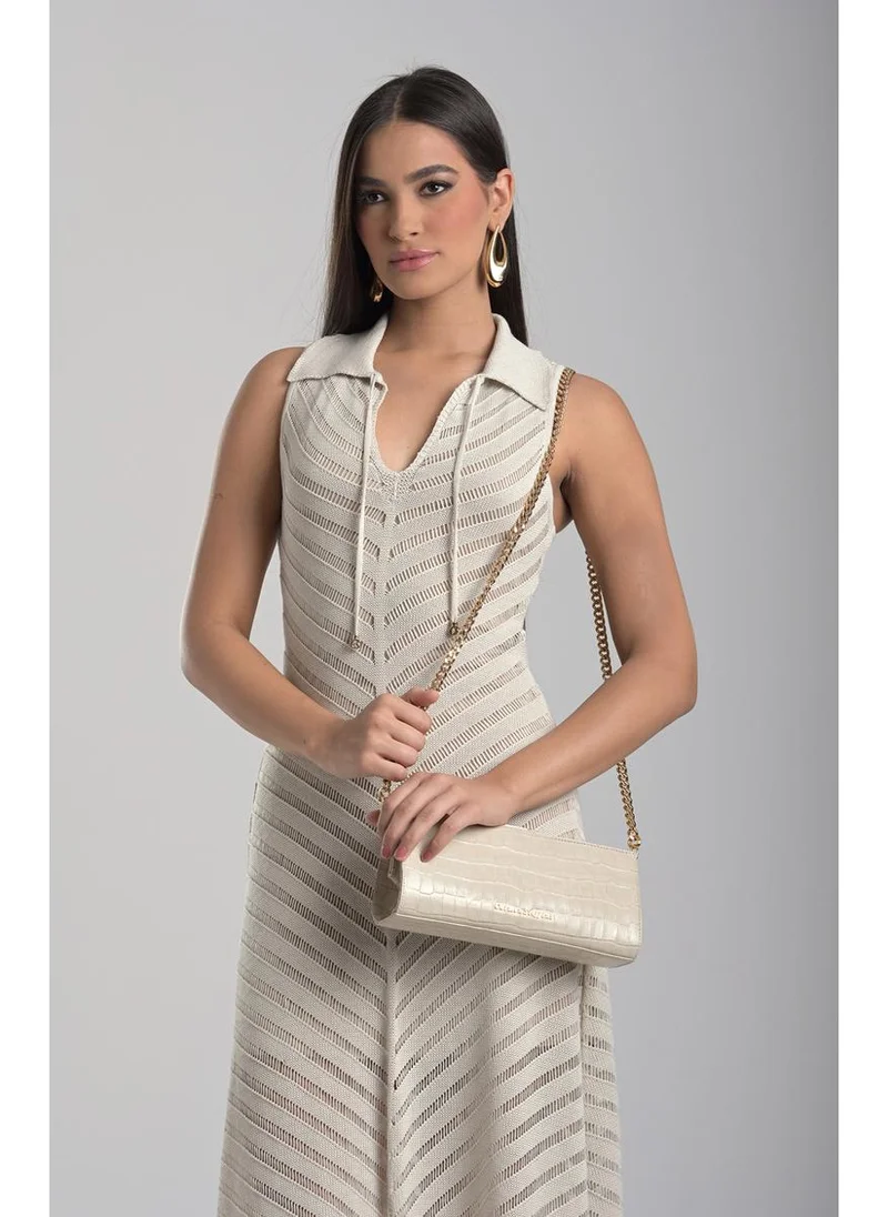 Carmen Steffens  Off-white Croco Leather Crossbody Bag for Women | Best Price UAE