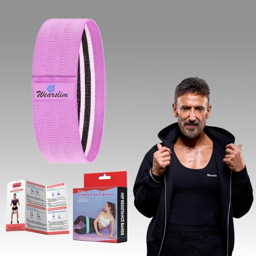 Wearslim Natural Rubber Professional Resistance Bands for Legs and Butt, Exercise Bands Set Booty Bands (Large, 16.5 Inch)- Purple - Image 1
