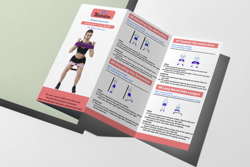 Wearslim Natural Rubber Professional Resistance Bands for Legs and Butt, Exercise Bands Set Booty Bands (Large, 16.5 Inch)- Purple - Image 4