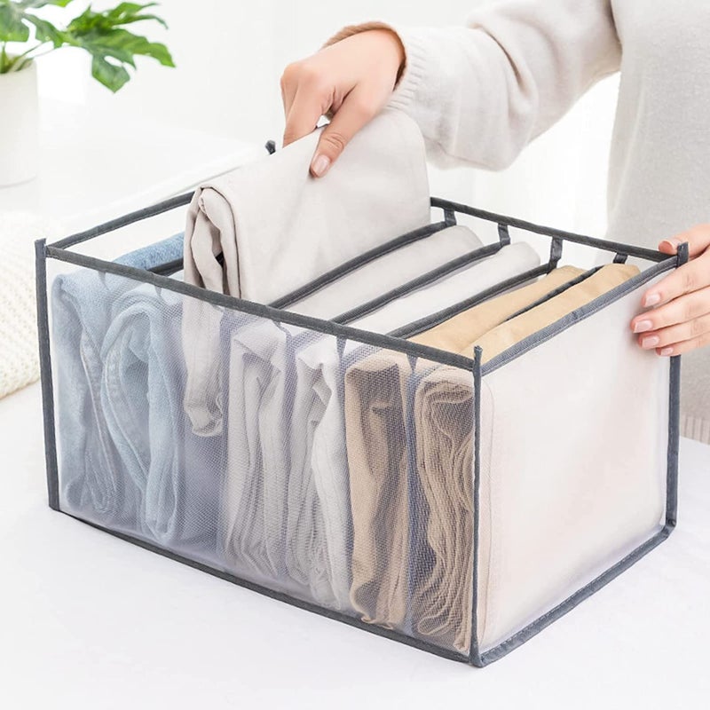 CPEX 7 Grids Washable Wardrobe Clothes OrganizerJeans Compartment Storage Box Wardrobe Organizer for Storage Clothes - Image 1
