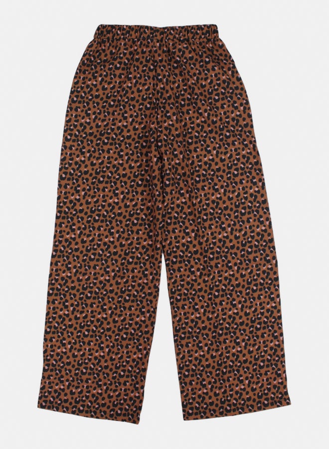 playmore Girls Brown Leopard Pants - Image 2
