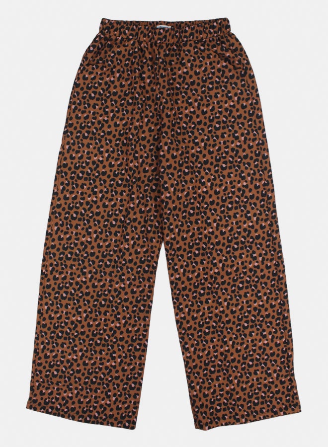 playmore Girls Brown Leopard Pants - Image 1