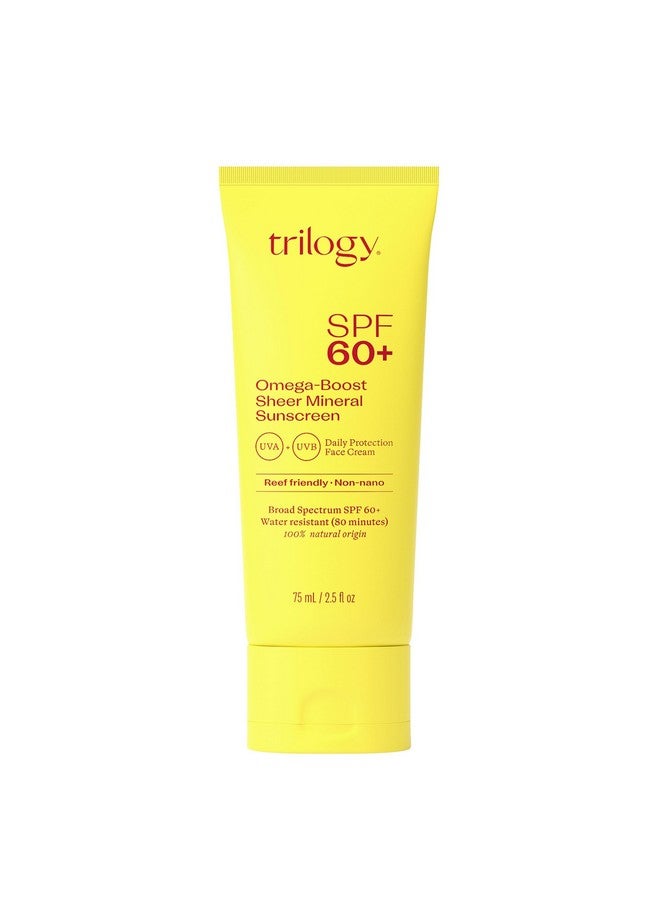 تريلوجي واقي الشمس أوميجا بوست بعامل حماية 60+، طبيعي، حماية واسعة النطاق للاستخدام اليومي، 2.5 أونصة سائلة - Image 1