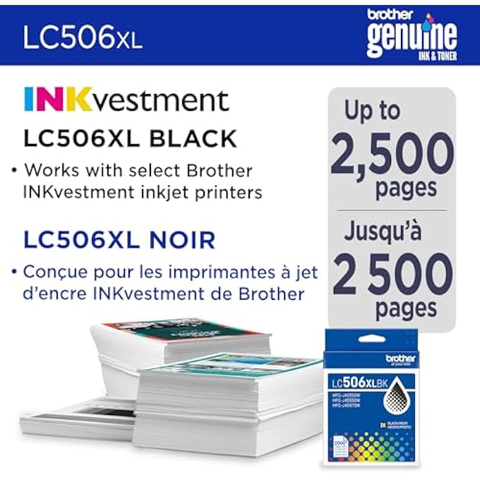 GENUINE LC506XLBK HIGH YIELD BLACK INK CARTRIDGE (FOR USE WITH INKVESTMENT 4355, 4555, AND 4557 PRINTERS) - Image 3