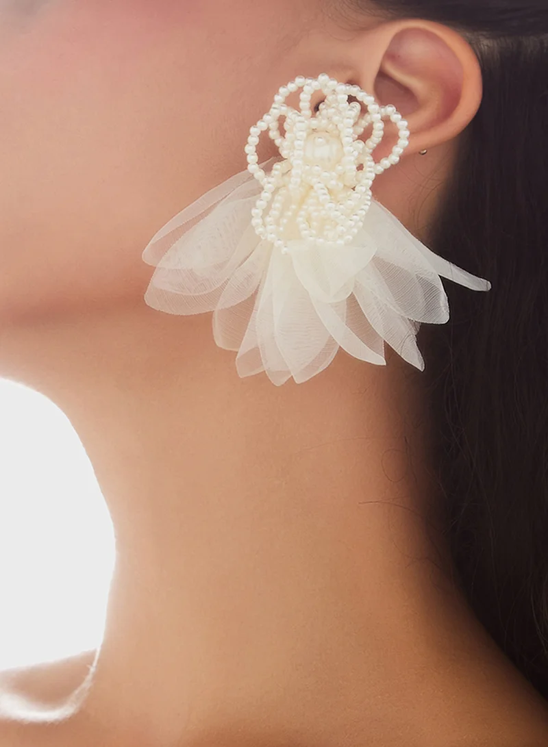 Ella Limited Edition Statement Rose Pearl Earrings