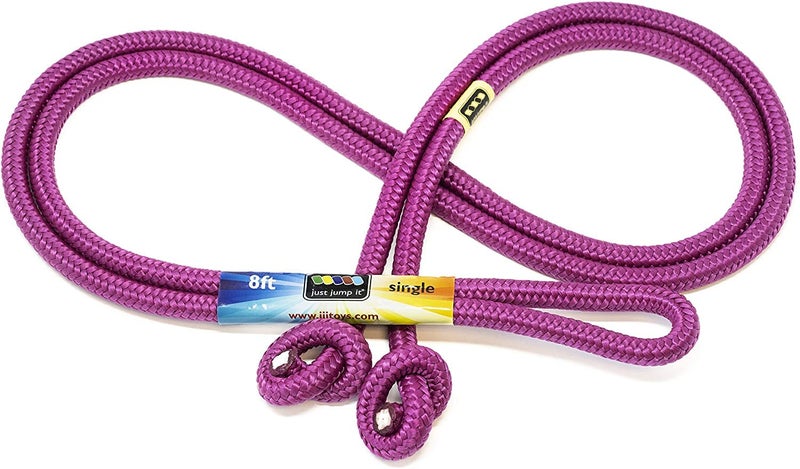 Just Jump It 8' Jump Rope - Single Jump Rope - Agility Play - Raspberry - Image 1