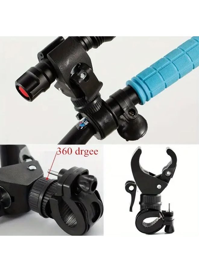 حامل مصباح دراجة دوار 360 درجة بمشبك مزدوج للإطلاق السريع ومشبك متعدد الوظائف - Image 3