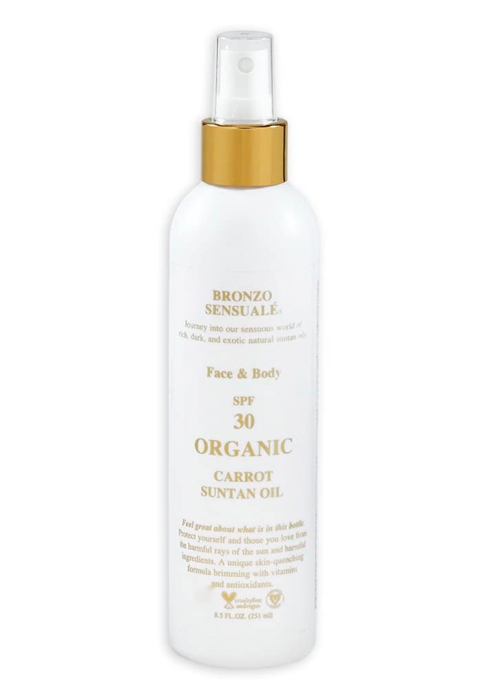 bronzo sensuale SPF 30 Sunscreen Protective Golden Tanning Organic Carrot Oil 85 Ounces 