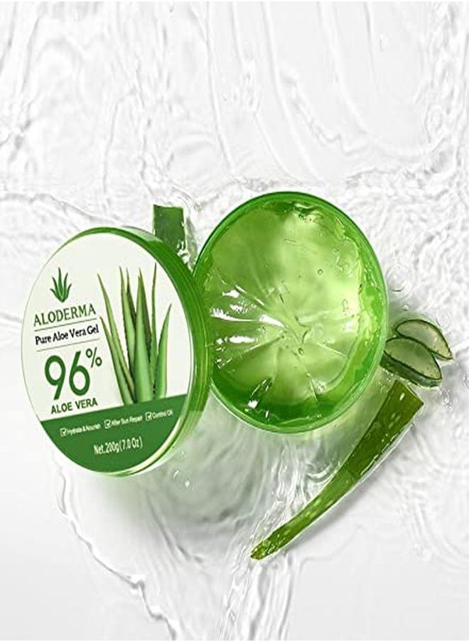 Aloderma Organic Pure Aloe Vera Gel Made With 96% Usda Organic Certified Aloe Vera Within 12 Hours Of Harvest (200G, 7.0 Oz) No Powder Concentrates Or Parabens Perfect For Everyday Use Suitable For All Skin Types No Sticky Residue Vegan And CrueltyFree EcoFriendly  - Image 2