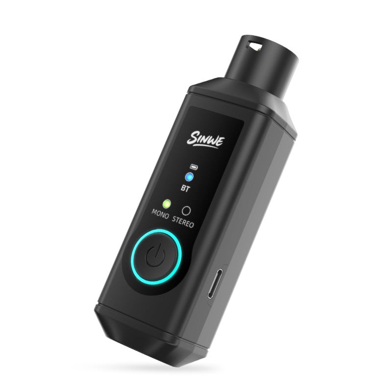 SINWE جهاز استقبال SINWE P16 اللاسلكي بلوتوث 5.3 XLR - 24 بت/48 كيلوهرتز مدى 160 قدم وبطارية 15 ساعة، محول بلوتوث لمكبرات الصوت، خلط الصوت، أنظمة PA، أنظمة DJ (قابل للشحن عبر USB-C) - Image 1