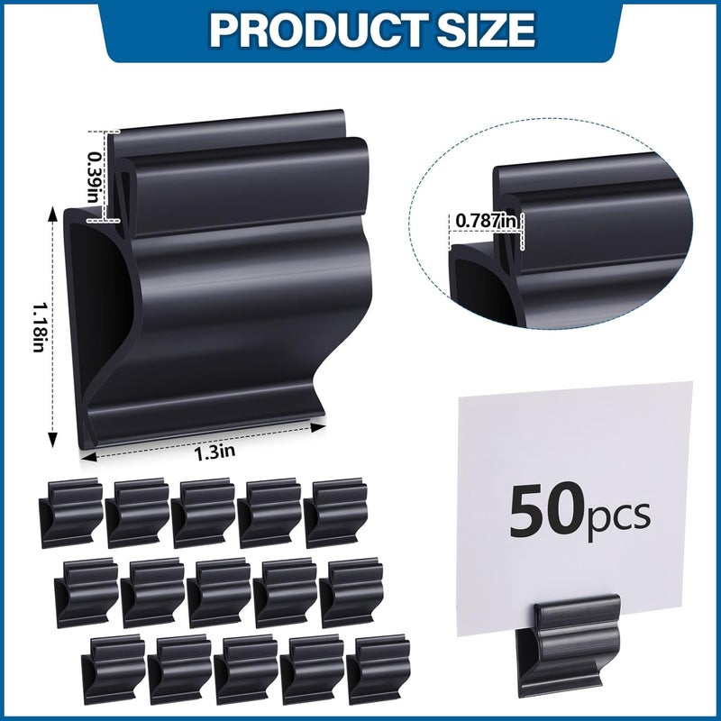 Food Tray Label Holder: Black, Reusable Buffet Label Clip - Durable Sign Clip for Retail Display, Buffet Service, Bake Sale Supplies - Image 3