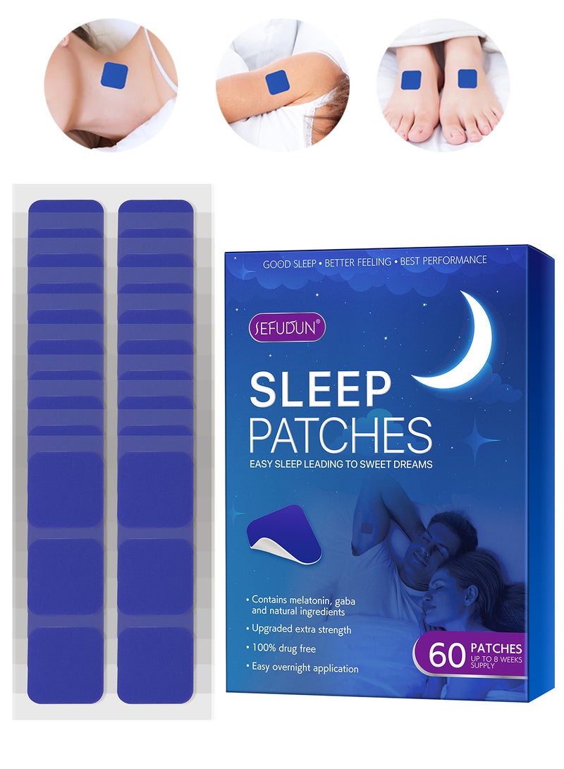 Sefudun Sleep Patches, Natural and Effective Deep Sleep Patches for Adults to Improve Sleep Quality and Provide Long-Lasting Comfort (60 Pcs, Blue)  - Image 1