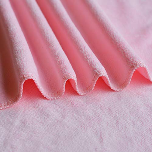 USTIDE 3 Pieces Pink Lace Bath Towels Set, Velvet Bath Towel Hand Towels Set (1 Bath Towel+2 Hand Towels) - Image 4