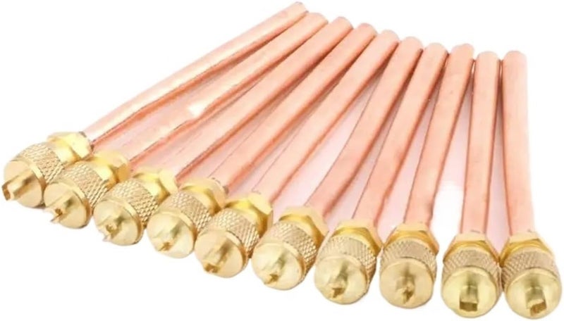 Compatible With Multiple Systems AC Refrigeration Service Valves 10-Pack 6mm OD Tube Fitting Port Access Valve Set - Image 1