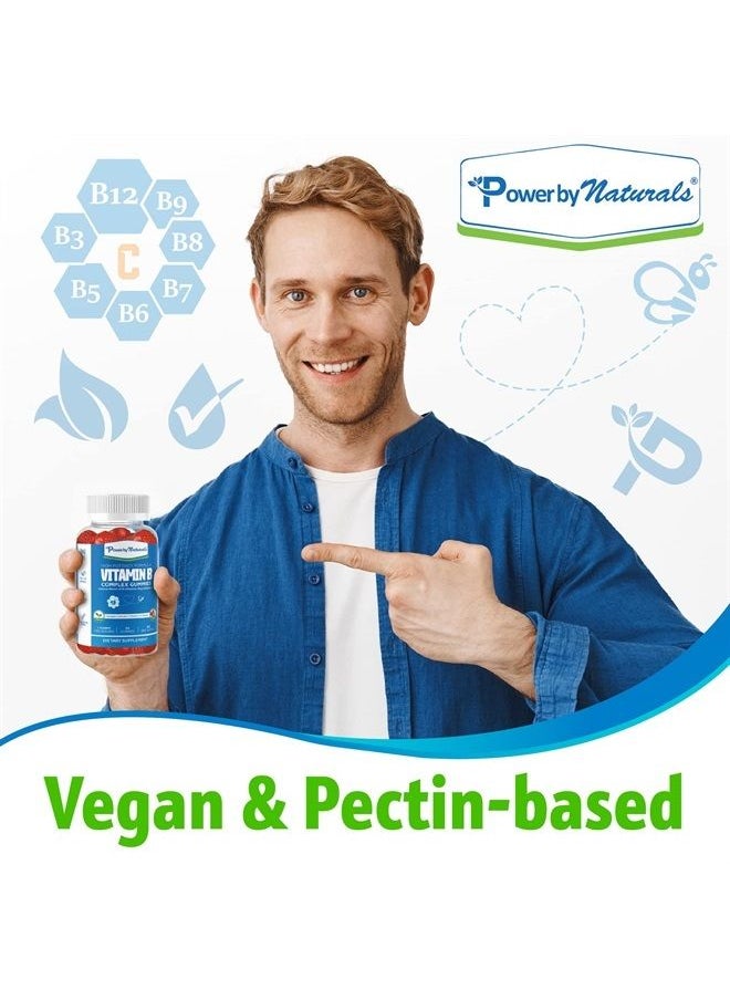 Power By Naturals - Vitamin B Complex Gummies - Boosted with B12, B7, B6, Niacin, B5, B8, and Folate with VIT C - Plant-Based B Complex Vitamins for Women & Men - 60 Count - Image 1