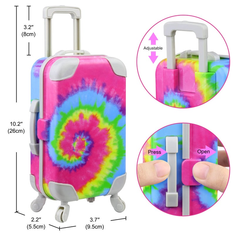 Ecore Fun 18 inch Girl Doll Accessories Suitcase Travel Luggage Play Set - Girl 18"" Doll Travel Carrier Storage  Including Suitcase Clothes Camera Cell Phone Shoes ect - Image 3