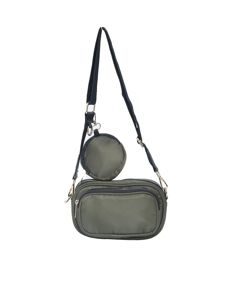 Donicy Women's Stylish Parachute Camera Design Sling Bag, Green - Image 1