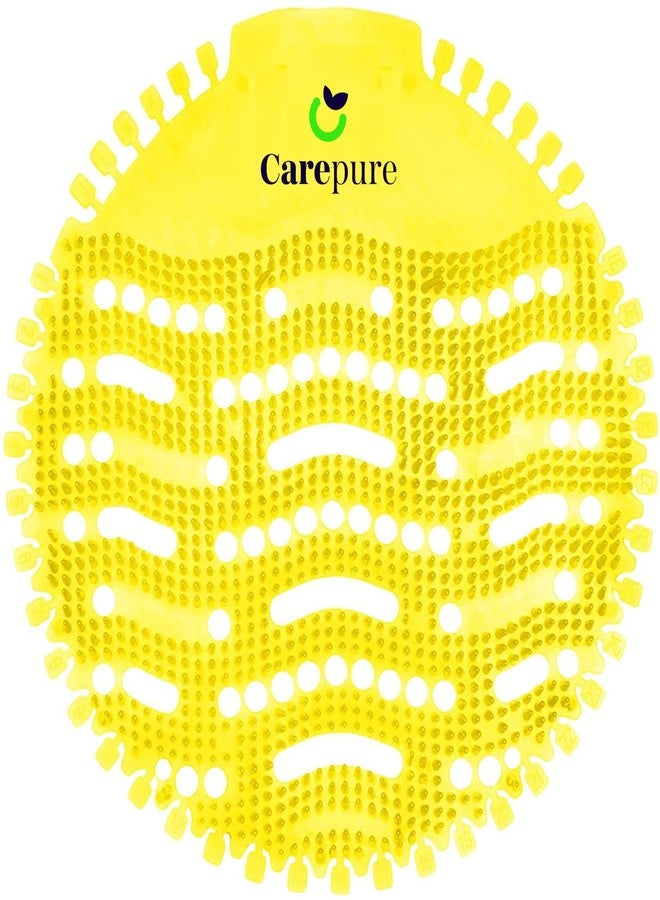 Carepure معطر روائح كيربيور لشاشات المبولة - وسادة معطرة فاخرة طويلة الشعيرات مضادة للتناثر والانسداد تدوم طويلاً | مثالية للحمامات - أصفر ليموني (10 قطع) - Image 1