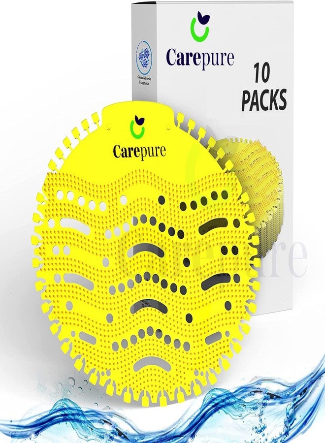 Carepure معطر روائح كيربيور لشاشات المبولة - وسادة معطرة فاخرة طويلة الشعيرات مضادة للتناثر والانسداد تدوم طويلاً | مثالية للحمامات - أصفر ليموني (10 قطع) - Image 2
