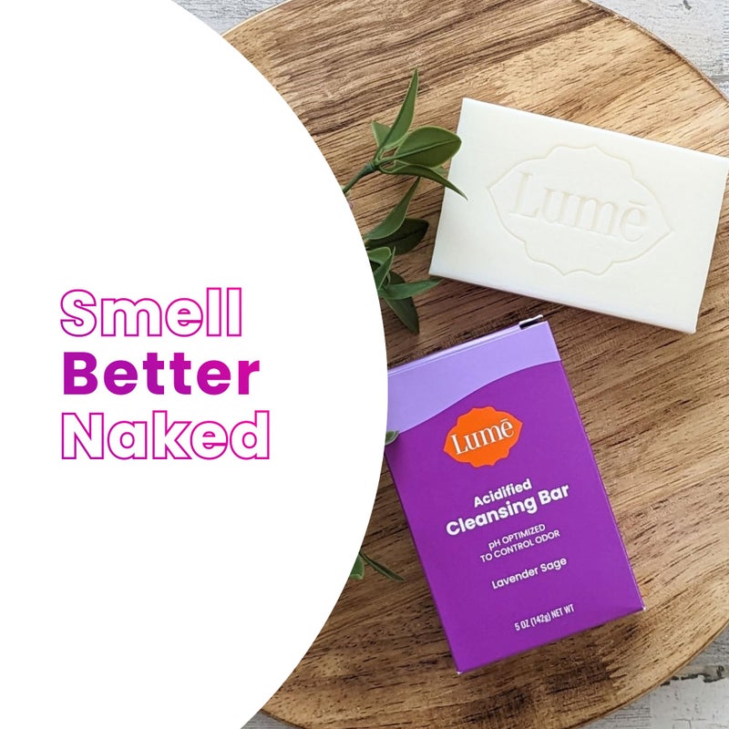 لومي Acidified Body Cleansing Bar - 24 Hour Odor Control - Removes Odor Better than Soap - Moisturizing Formula - Formulated Without SLS and Parabens - OB/GYN Developed - 5 ounce (Lavender Sage) - Image 2