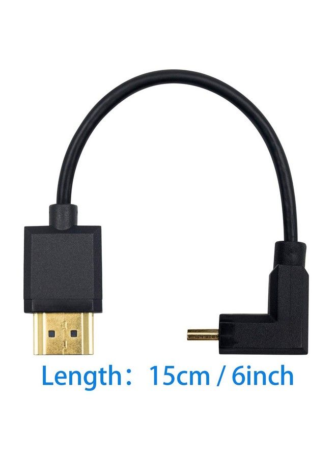 Duttek Mini Hdmi To Standard Hdmi Cable Hdmi To Mini Hdmi Cable Ultrathin Down Angled 90 Degree Mini Hdmi Male To Hdmi Male Cable Support 4K Ultra Hd 1080P 3D(Hdmi 2.0) (15Cm 6 Inch) - Image 5