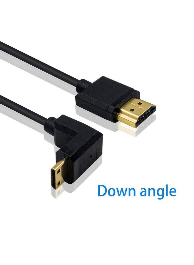 Duttek Mini Hdmi To Standard Hdmi Cable Hdmi To Mini Hdmi Cable Ultrathin Down Angled 90 Degree Mini Hdmi Male To Hdmi Male Cable Support 4K Ultra Hd 1080P 3D(Hdmi 2.0) (15Cm 6 Inch) - Image 3