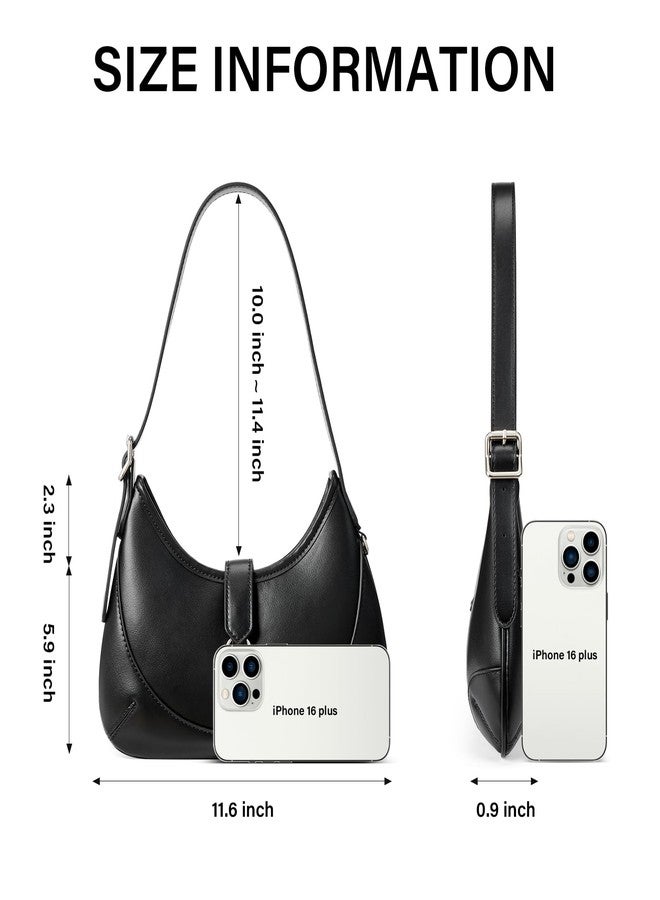 CLUCI حقيبة كتف CLUCI للنساء، حقائب صغيرة من جلد نباتي ناعم مع حزام قابل للتعديل، حقائب هوبو أنيقة - Image 3