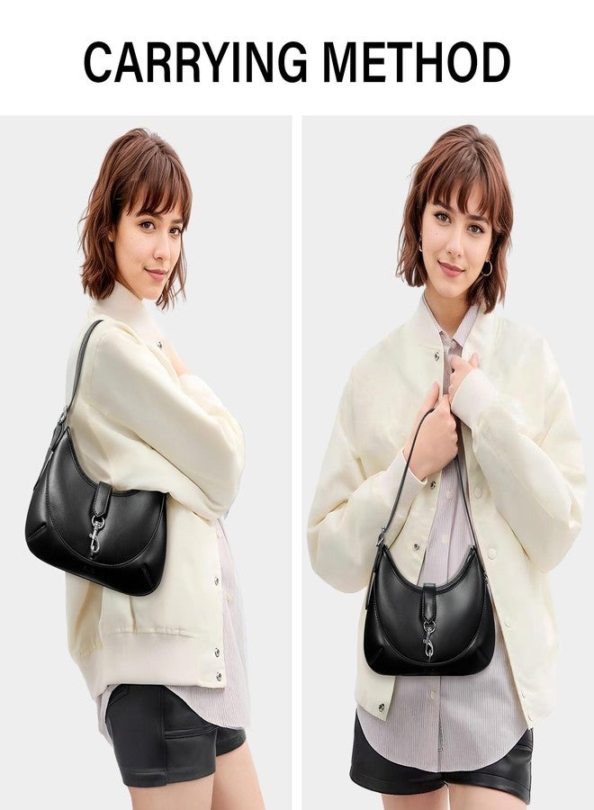 CLUCI حقيبة كتف CLUCI للنساء، حقائب صغيرة من جلد نباتي ناعم مع حزام قابل للتعديل، حقائب هوبو أنيقة - Image 2