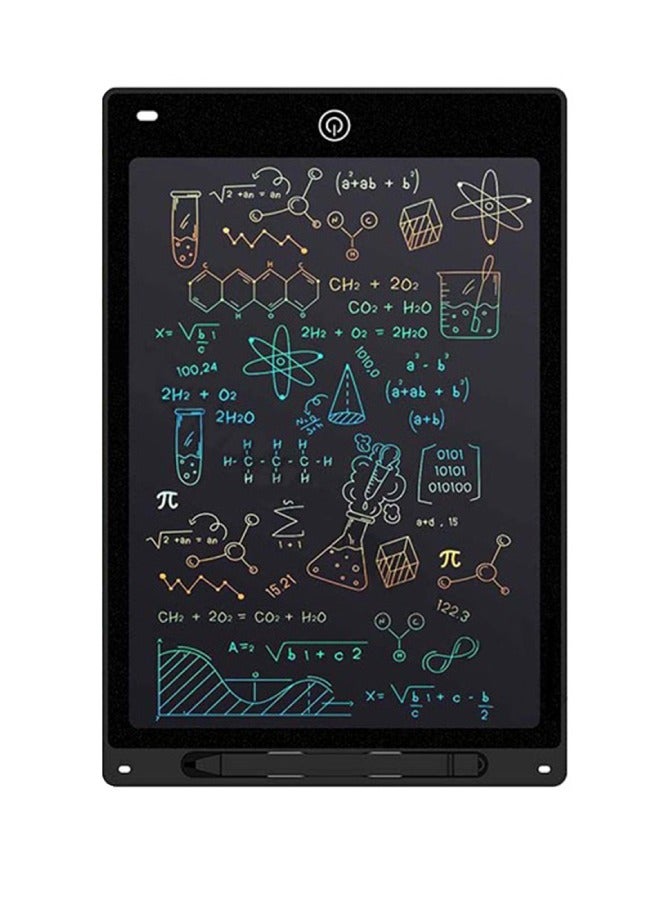 تابلت كتابة LCD محمول مع قلم، مسح فوري، قابل لإعادة الاستخدام، أسود، 12 بوصة - Image 1